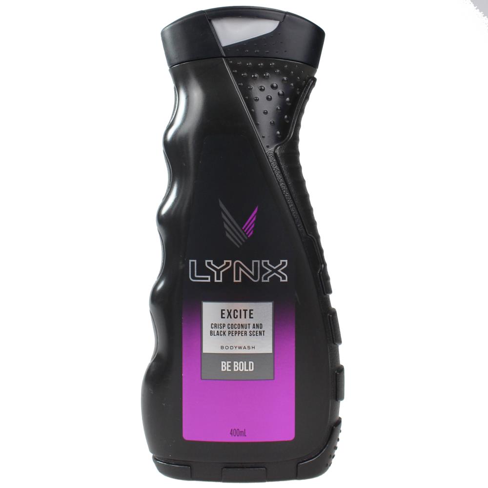 LYNX BODY WASH EXCITE CRISP COCONUT & BLACK PEPER SCENT 400ml (6x Pack)