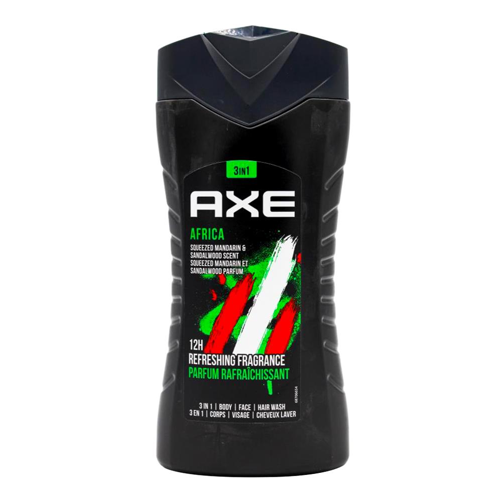 Axe 3in1 Body + Face + Hair Wash Africa 250ml (6x Pack)
