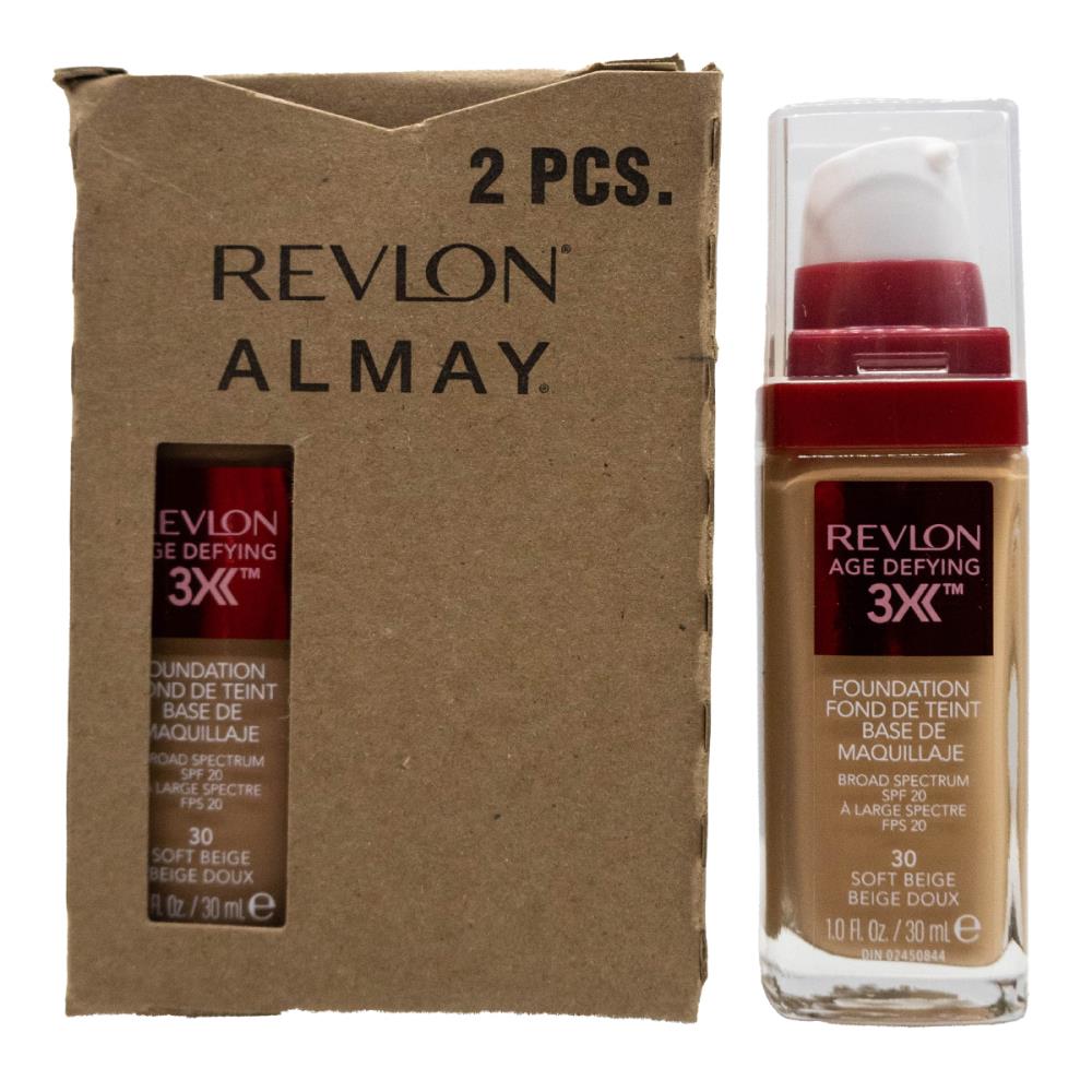 Revlon 30mL Foundation Age Defying SPF20 Soft Beige 30 (2 Pack)
