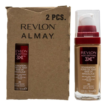 Revlon 30mL Foundation Age Defying SPF20 Soft Beige 30 (2 Pack)