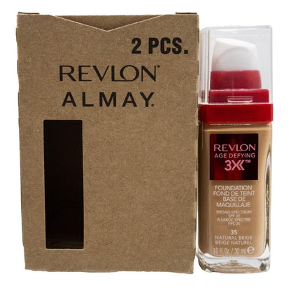 Revlon 30mL Foundation Age Defying SPF20 Natural Beige 35 (2 Pack)