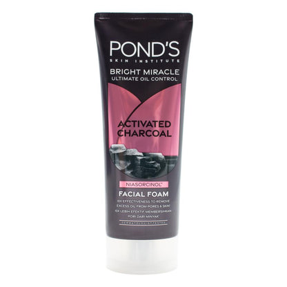 Ponds Facial Foam Bright Miracle Ultimate Oil Control Activated Charcoal 100g (6 Pack)