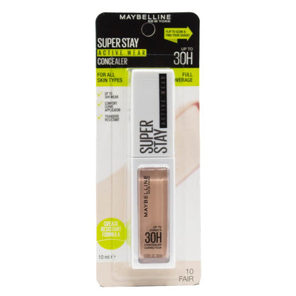 MAYBELLINE CONCEALER SUPER STAY ACTIVE WEAR FAIR 10 10ml (4x Pack)