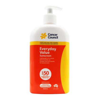 Cancer Council Everyday Value Sunscreen 50+ 500ml (3 Pack)