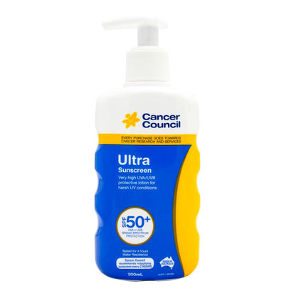 Cancer Council Sunscreen Ultra Spf+ 50 200ml (4 Pack)