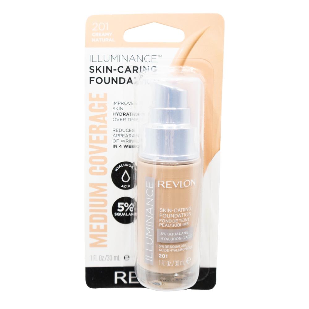 Revlon 30mL Foundation Illuminance Medium Coverage Creamy Natural 201 Carded (4 Pack)