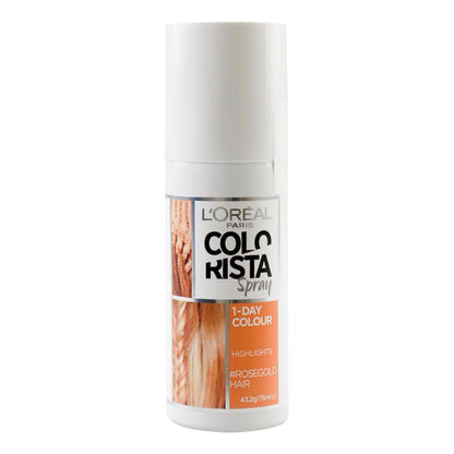 LOREAL PARIS 43.2g COLORISTA SPRAY HAIR COLOUR 1 DAY # ROSEGOLD HAIR (6x Pack)
