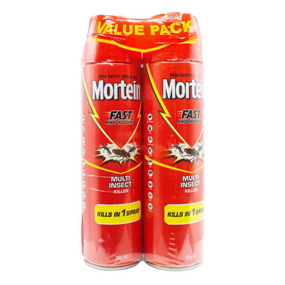 MORTEIN PK2 X 300g MULTI INSECT KILLER FAST KNOCKDOWN ( 24 Value Pack)